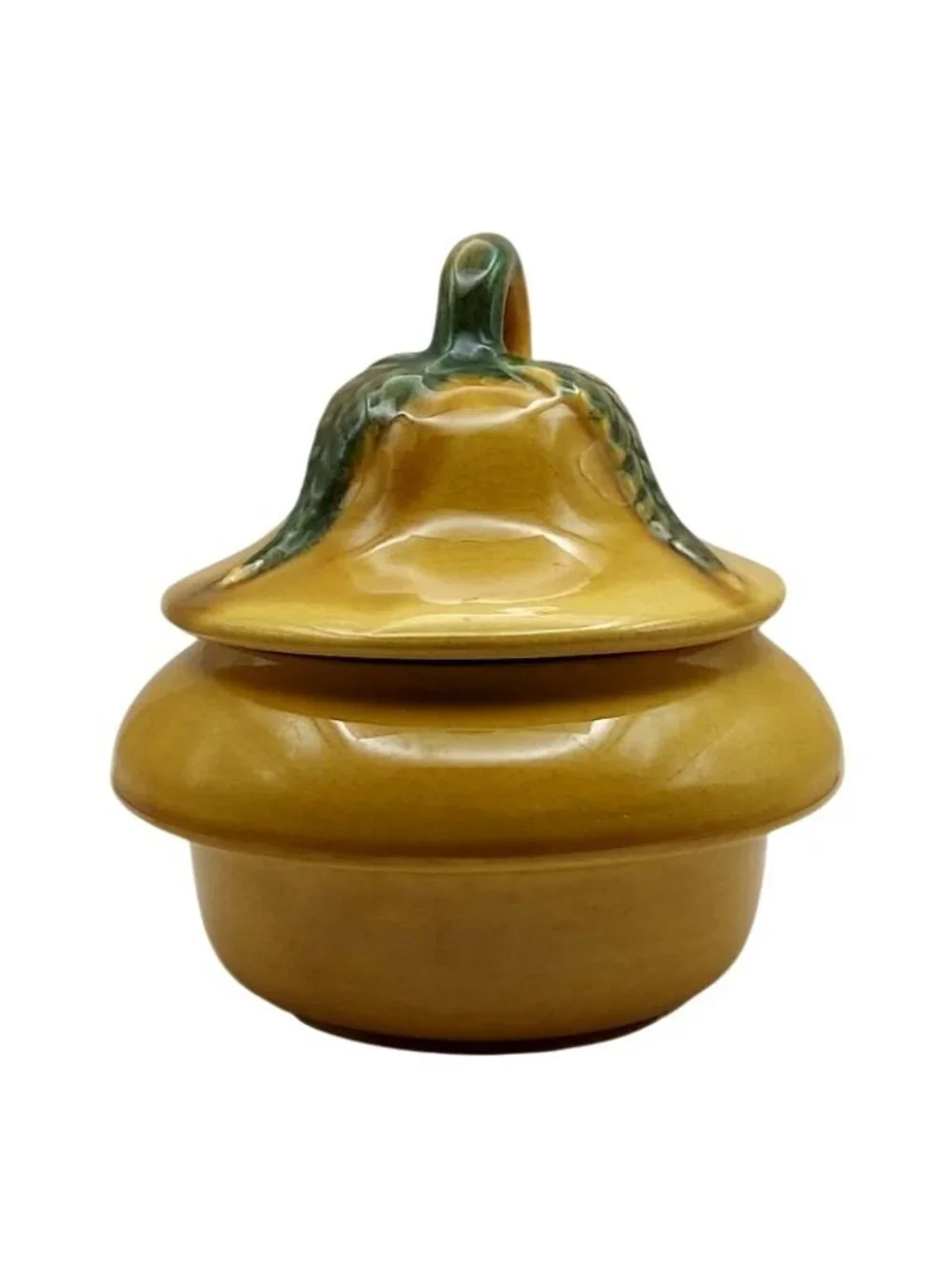 California Pottery USA 252 Pear Shaped Covered Ceramic Jar 50s 60s Collectible